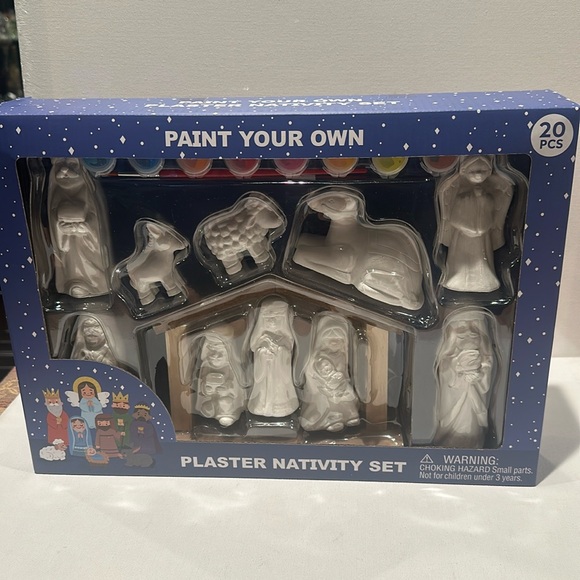 PAINT YOUR OWN 20 Piece Plaster Nativity Set. - Picture 1 of 6